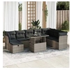 Image de Salon de jardin modulable resine tressee gris 9 pieces 55.0 x 62 x 69 8 personnes