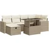 Image de Salon de jardin modulable Vidaxl resine tressee beige 6 personnes 62.0 x 62 x 69 cm 7 pieces