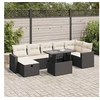 Image de Salon de jardin modulable noir bois massif 7 personnes 62 x 62 x 69 cm 8 pieces