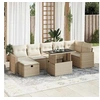 Image de Salon de jardin avec coussins 8 pcs beige résine tressée 3327828