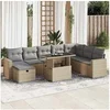 Image de Salon de jardin modulable - 9 pièces - Résine tressée - 2 personnes - Beige - 62 x 62 x 69 cm