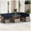 Image de Salon de jardin resine tressee 9 pieces gris 100 x 55 x 73 cm