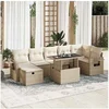 Image de Salon de jardin modulable 8 pieces beige 2 personnes 62 x 62 x 69 cm bois massif