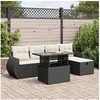 Image de Salon de jardin modulable Lot de 6 pieces GENERIQUE resine tressee noir 2 personnes table fixe 55x62x69 cm