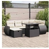 Image de Salon de jardin modulable 6 personnes 7 pieces resine tressee 62.0 x 62 x 69 cm noir