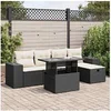 Image de Salon de jardin modulable noir resine tressee 6 personnes 55.0 x 62 x 69 cm 6 pieces