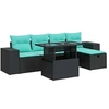 Image de Salon de jardin modulable GENERIQUE rotin 6 pieces gris 62 x 62 x 69 cm