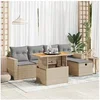 Image de Salon de jardin modulable resine tressee noir 6 pieces 7 personnes