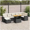 Image de Salon de jardin 5 pcs avec coussins noir résine tressée acacia 3328008