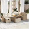 Image de Salon de jardin modulable beige 5 pieces 4 personnes 62 x 62 x 69 cm resine tressee