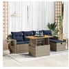 Image de Salon de jardin avec coussins 6 pcs gris résine tressée acacia 3328027