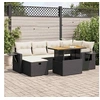 Image de Salon de jardin avec coussins 8 pcs noir résine tressée acacia, ensemble de canapés d'extérieur, salon de jardin, 3328029