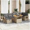 Image de Salon de jardin modulable resine tressee 7 personnes 5 pieces