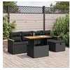 Image de Salon de jardin extensible GENERIQUE - Ensemble table et 2 canapés - Résine tressée noir - 2 places - 100 x 55 x 73 cm