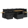 Image de Salon de jardin noir bois massif 8 pieces 62 x 62 x 69 cm 2 personnes