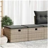 Image de Salon de jardin modulable - Lot de 2 - Résine tressée gris - 2 personnes - Table pliante 55x55x37 cm