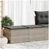 Image de Salon de jardin modulable GENERIQUE 2 personnes gris 2 pieces 55 x 55 x 37 cm resine tressee