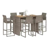 Image de Salon de jardin - Ensemble table et chaises - Résine tressée - Gris - 7 personnes