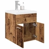 Image de Meuble lavabo avec bassin et robinet intégrés vieux bois