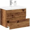 Image de Armoire lavabo avec bassin intégré vieux bois