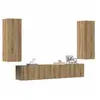Image de Meubles TV muraux 4 pcs chêne artisanal bois d'ingénierie, banc TV, meuble hifi, centre de divertissement, buffet TV, 3328948