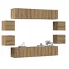 Image de Ensemble de meuble TV mural 8 pcs chêne artisanal