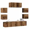 Image de Ensemble de meuble TV mural 7 pcs vieux bois bois d ingénierie