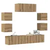 Image de Ensemble de meuble TV mural 7 pcs chêne artisanal, meuble TV, meuble multimédia, console TV, meuble hifi, centre de 3329014