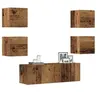 Image de Ensemble de meuble TV mural 5 pcs vieux bois bois d'ingénierie, meuble TV, meuble multimédia, console TV, meuble 3329145