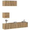 Image de Ensemble de meuble TV mural 4 pcs chêne artisanal, meuble TV, meuble multimédia, console TV, meuble hifi, centre de 3329220