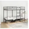 Image de Lit superposé sans matelas noir 90x190 cm acier, cadre de lit, sommier, meuble de chambre, lit mezzanine, cadre de 42000321