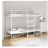 Image de Lit superposé sans matelas blanc 75x190 cm acier, cadre de lit, sommier, meuble de chambre, lit mezzanine, cadre de 42000326