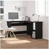 Image de Bureau Noir en Chêne 120x140x75 cm en Bois d ingénierie