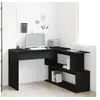 Image de Bureau Noir Chêne 200x50x76 cm en bois d ingénierie