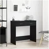 Image de Bureau Noir en Chêne 80x40x75 cm en Bois d ingénierie