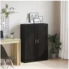 Image de Bibliothèque en noir et chêne 82,5 x 30,5 x 115 cm en bois d ingénierie