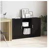 Image de Buffet en chêne noir 120x30,5x70 cm en bois d ingénierie
