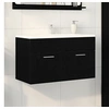 Image de Meuble Sous Lavabo Noir Chêne 80x38,5x46 cm Bois Ingénierie