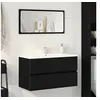 Image de cabinet de lavabo Chêne noir 80x38,5x45 cm Bois d ingénierie