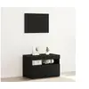 Image de Meuble TV avec des lumières LED en chêne noir, 60x35x40 cm, en bois d ingénierie