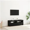 Image de Meubles TV avec lumières LED 2 pcs Chêne noir 60x35x40 cm Bois d ingénierie