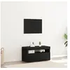 Image de Meuble TV avec lumières LED Chêne Noir 75x35x40 cm en bois d ingénierie