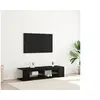 Image de Meuble TV avec LEDs Chêne Noir 135x39x30cm en bois d ingénierie