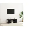 Image de Meuble TV avec lumières LED en chêne noir, 90x39x30 cm, en bois d ingénierie