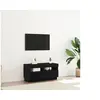 Image de Meuble TV avec des lumières LED chêne noir 80x35x40 cm en bois d ingénierie