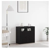 Image de Buffet avec lumières LED, Chêne noir, 80x35x75 cm, Bois d ingénierie
