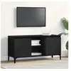 Image de Meuble TV Noir Chêne 102x35x50 cm en bois d ingénierie