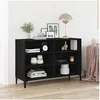 Image de Buffet Noir Chêne 103,5x35x70 cm en bois d ingénierie
