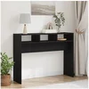 Image de Table console Noir Chêne 105x30x80 cm en bois d ingénierie