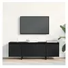 Image de Meuble TV Noir Chêne 120x30x40,5 cm en bois de génie